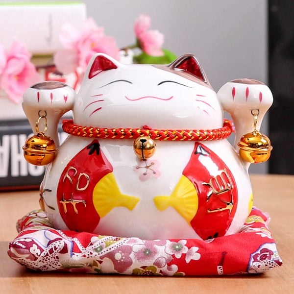 4.5 inch Maneki Neko Ceramic Fortune Cat Home Decor