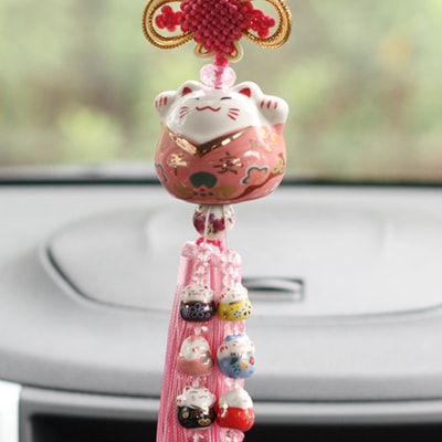 Fortune Cat Maneki Neko Car Hanging Ornament