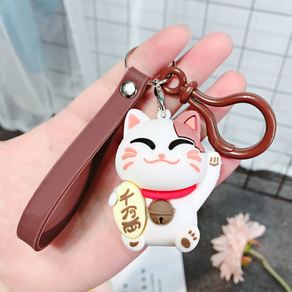 Cute PVC Maneki Neko Lucky Cat Keychains