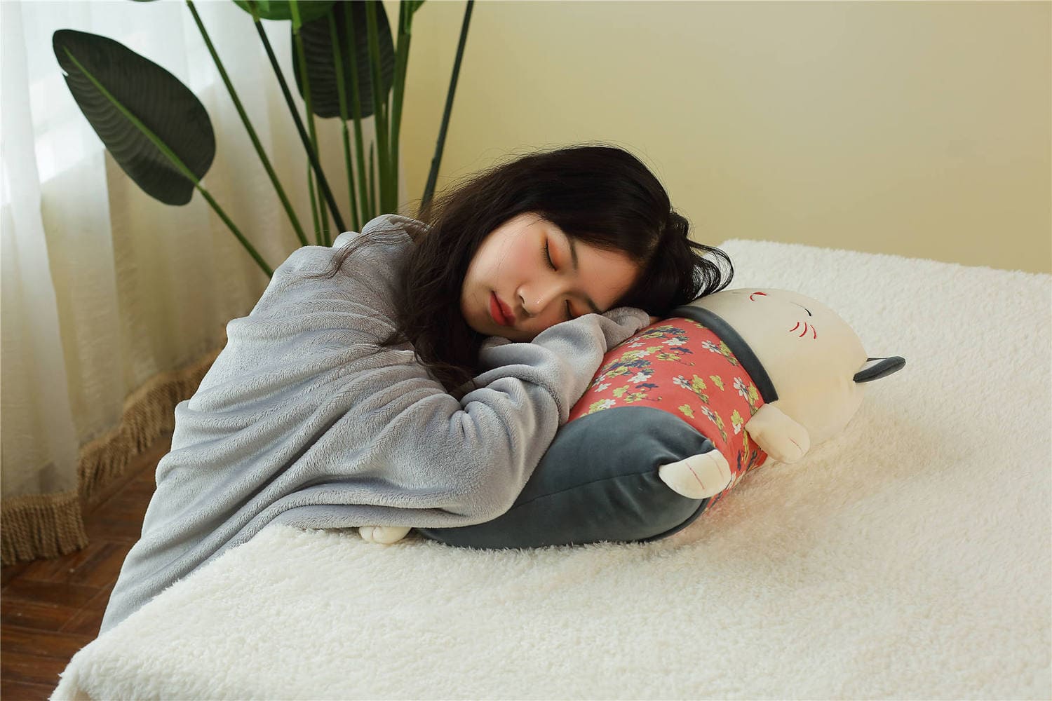 Maneki Neko Pillow 2in1 Soft Stuffed Plush