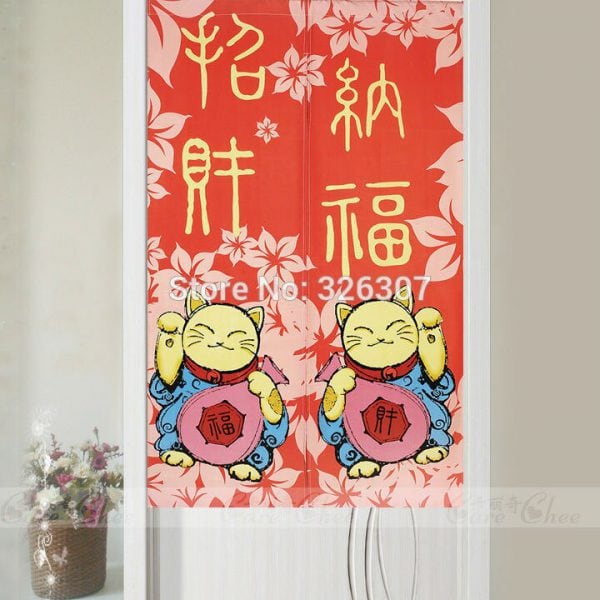 Hot 2019 Chinese Fortune Cat Door-Curtain